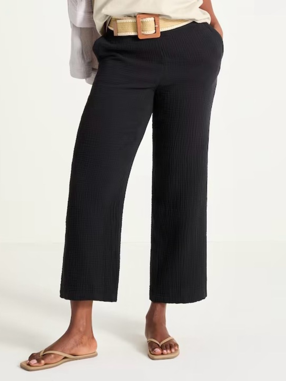 J. Jill Cotton Gauze Wide Leg Pants Women’s Size XL Pull On Lightweight Black